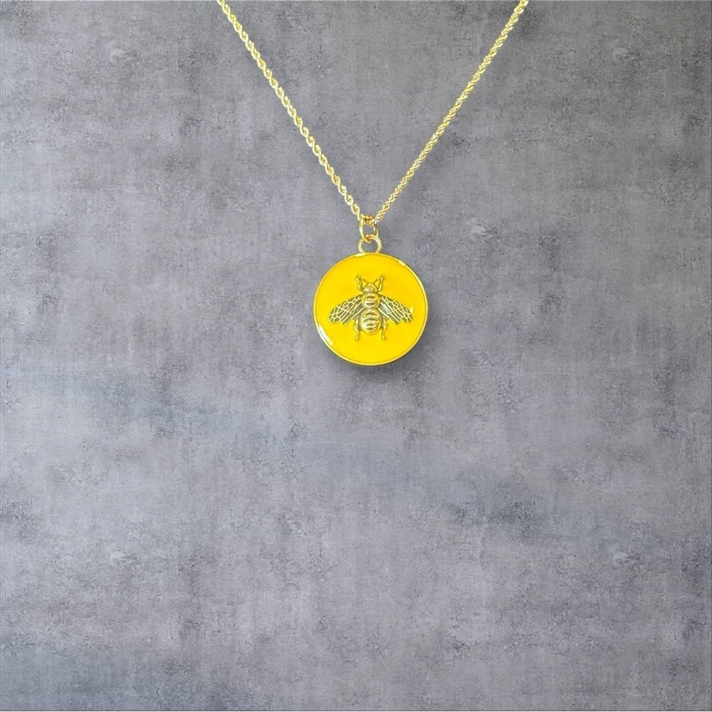 Upcycled Gucci Gold Bee Pendant Necklace